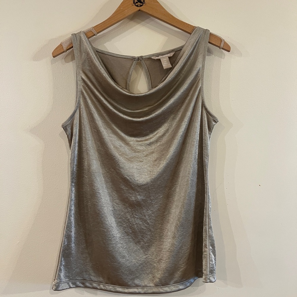 Banana Republic Petite Metallic Cowl-Neck Sleeveless Top – Size M